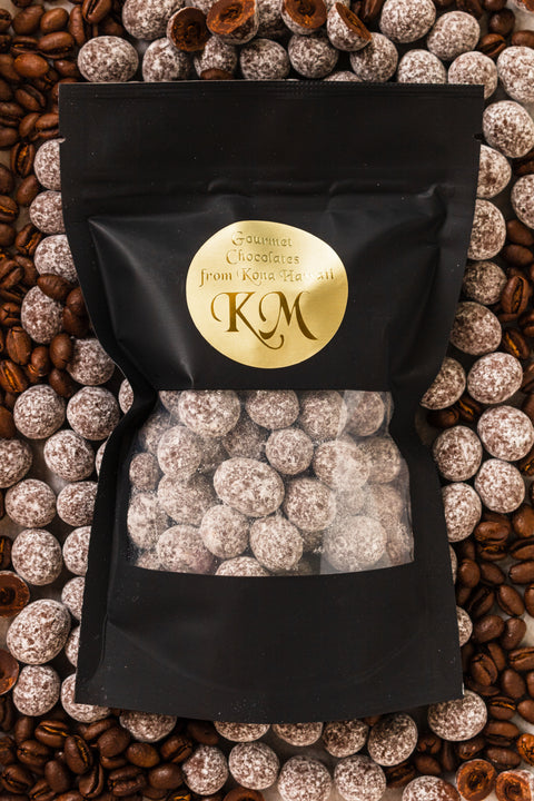 Chocolate Covered Kona Peaberry Coffee Beans